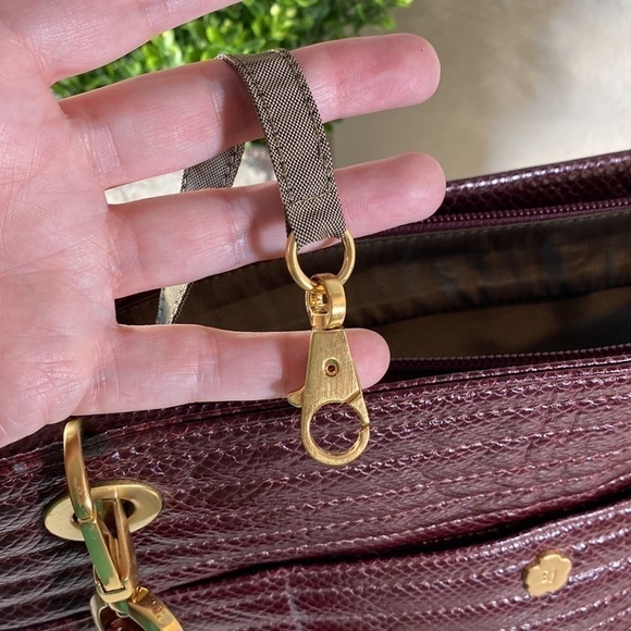 Eric JAVITS Quilted Leather Tote Shoulder Bag Purse Burgandy - Picture 11 of 16